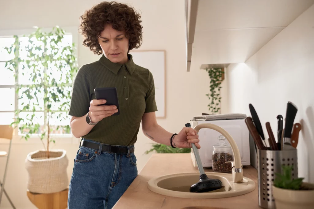woman calls plumber to see how much does a plumber cost